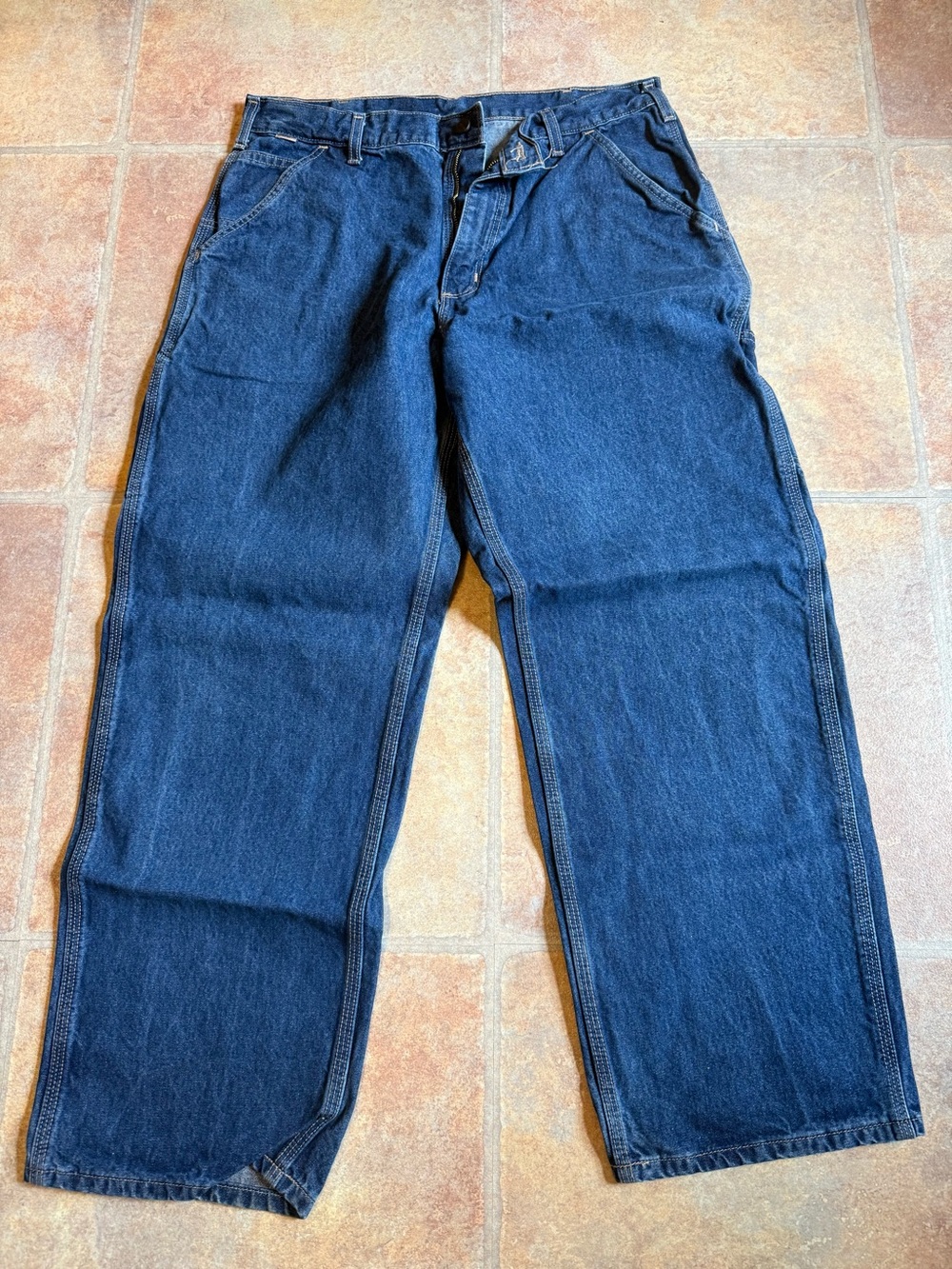 Carhartt Men's Relaxed Fit Indigo Blue Work Jeans